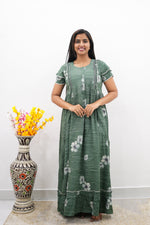 MANGAI Rayon Frock Nighties | Front Open Lengthy Zipper Comforts Feeding | Fancy Double Layered Sleeve's | Post & Pre Pregnancy's and Casual Wear | Side Pocket |Versatile Rayon Frock Night Gown's for Stylish Women's (RFF)