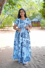 Stylish Arrivals Rayon Gathering Frock Model Night Gown's | Front Adjustable Gathering Style Rope Rope | Double Layer Sleeve | Trending Collection's for Stylish Women's (FKG)