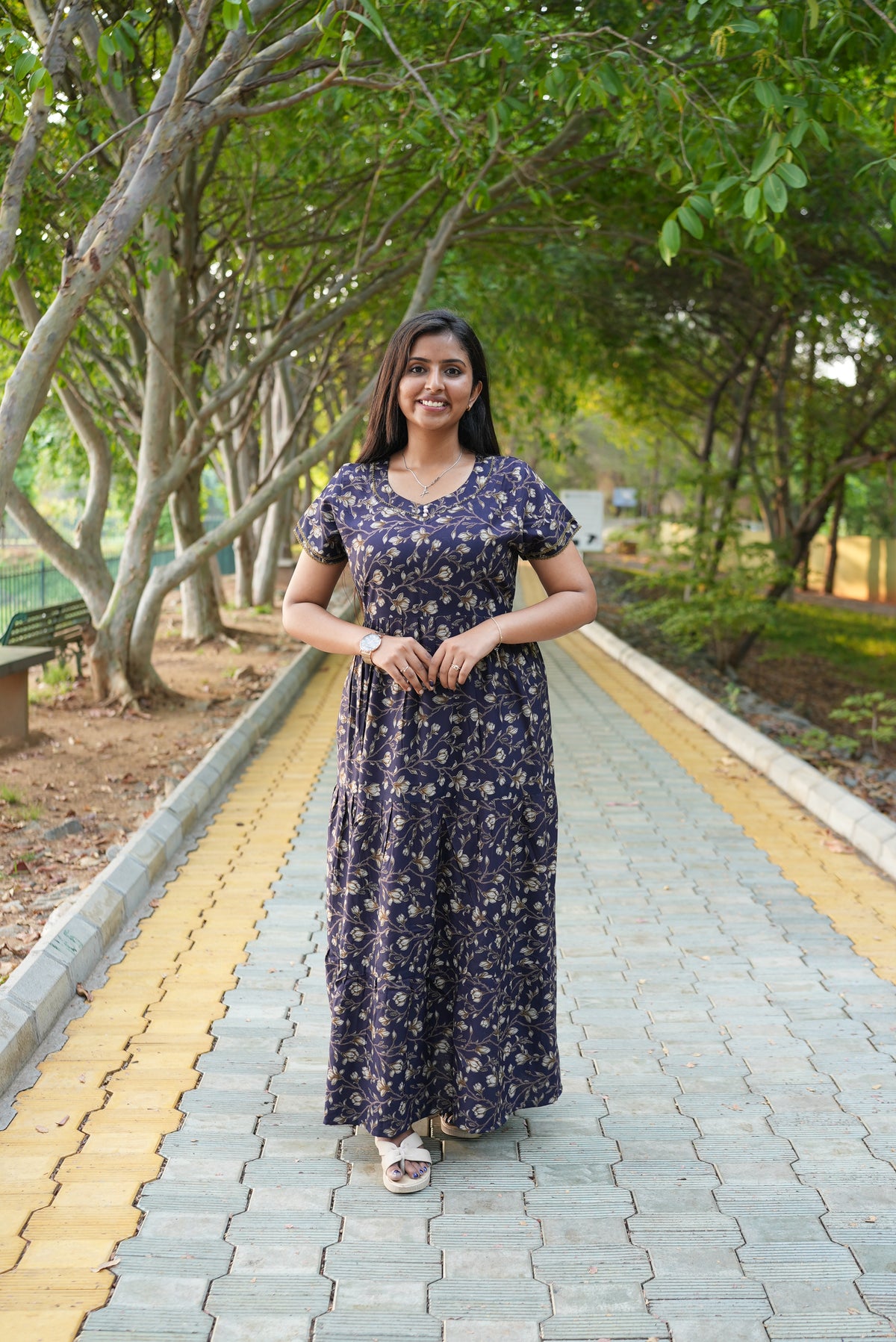 Burgundy Vine Premium Alpine 3-Layer Maxi Frock – Designer Double Layer Butterfly Sleeves with Elegant Square Neck & Adjustable Back Tie