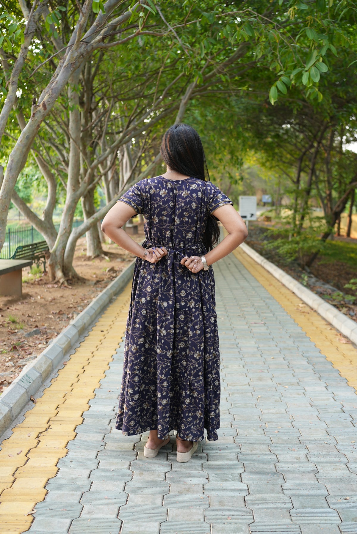 Burgundy Vine Premium Alpine 3-Layer Maxi Frock – Designer Double Layer Butterfly Sleeves with Elegant Square Neck & Adjustable Back Tie