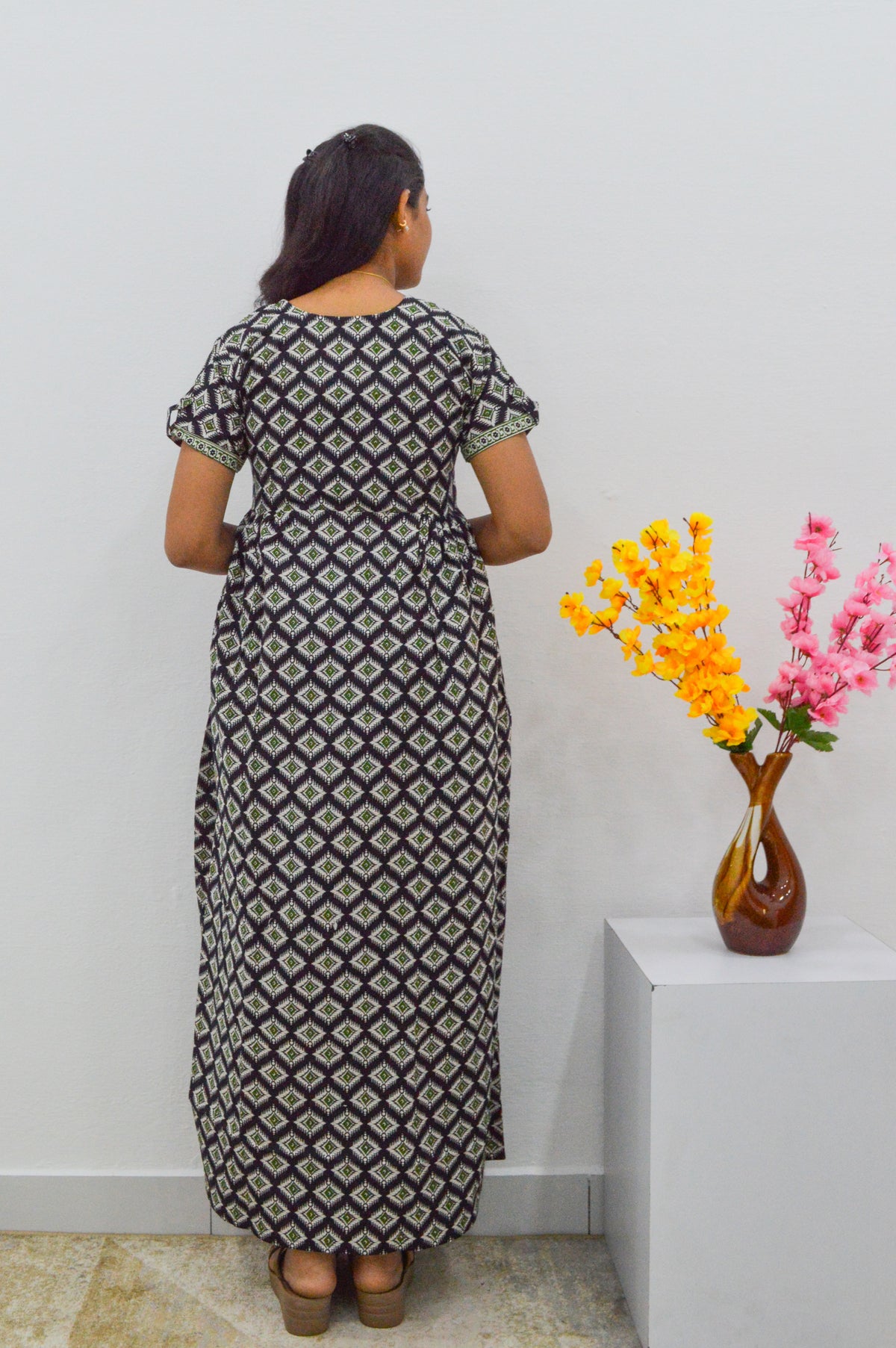 Cotton FROCK Model Casual Wear Nighties | Stylish Pleated Frock Style | Multipurpose Nighties | Pregnancy Wear | Pleated Model | Stylish Nighties for Stylish Women (MW)