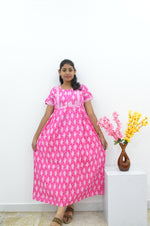 MANGAI Premium Casual Wear Cotton FROCK Model Nighties | Stylish Pleated Frock Style | Multipurpose Nighties | Casual & Pregnancy Wear | Pleated Model | Stylish Nighties for Stylish Women (PWC)