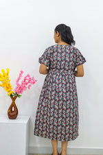 Cotton Gathering Frock for Summer Arrivals | Side Pocket | Button Closed | Elegant Casual Night Wear for Trendy Women's (FKC)