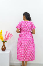 Cotton Gathering Frock for Summer Arrivals | Side Pocket | Button Closed | Elegant Casual Night Wear for Trendy Women's (FKC)