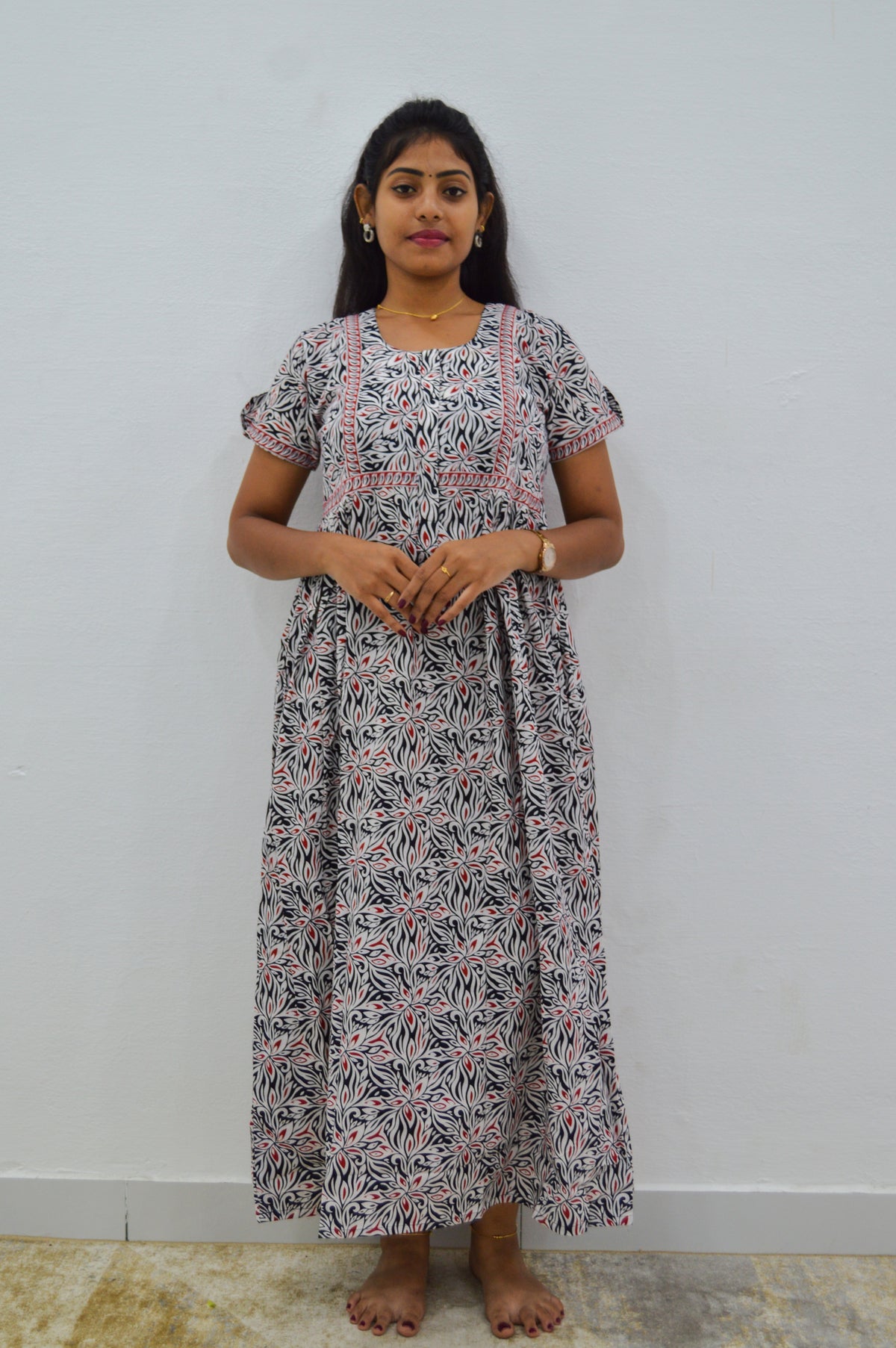 Cotton FROCK Model Casual Wear Nighties | Stylish Pleated Frock Style | Multipurpose Nighties | Pregnancy Wear | Pleated Model | Stylish Nighties for Stylish Women (MW)
