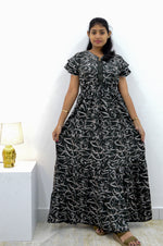 Stylish Arrivals Alpine Gathering Frock Model Night Gown's | Front Adjustable Gathering Style Rope Rope | Puff Sleeve | Trending Collection's for Stylish Women's (GFF)