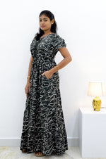 Stylish Arrivals Alpine Gathering Frock Model Night Gown's | Front Adjustable Gathering Style Rope Rope | Puff Sleeve | Trending Collection's for Stylish Women's (GFF)