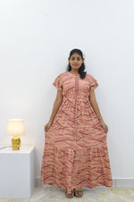 Stylish Arrivals Alpine Gathering Frock Model Night Gown's | Front Adjustable Gathering Style Rope Rope | Puff Sleeve | Trending Collection's for Stylish Women's (GFF)