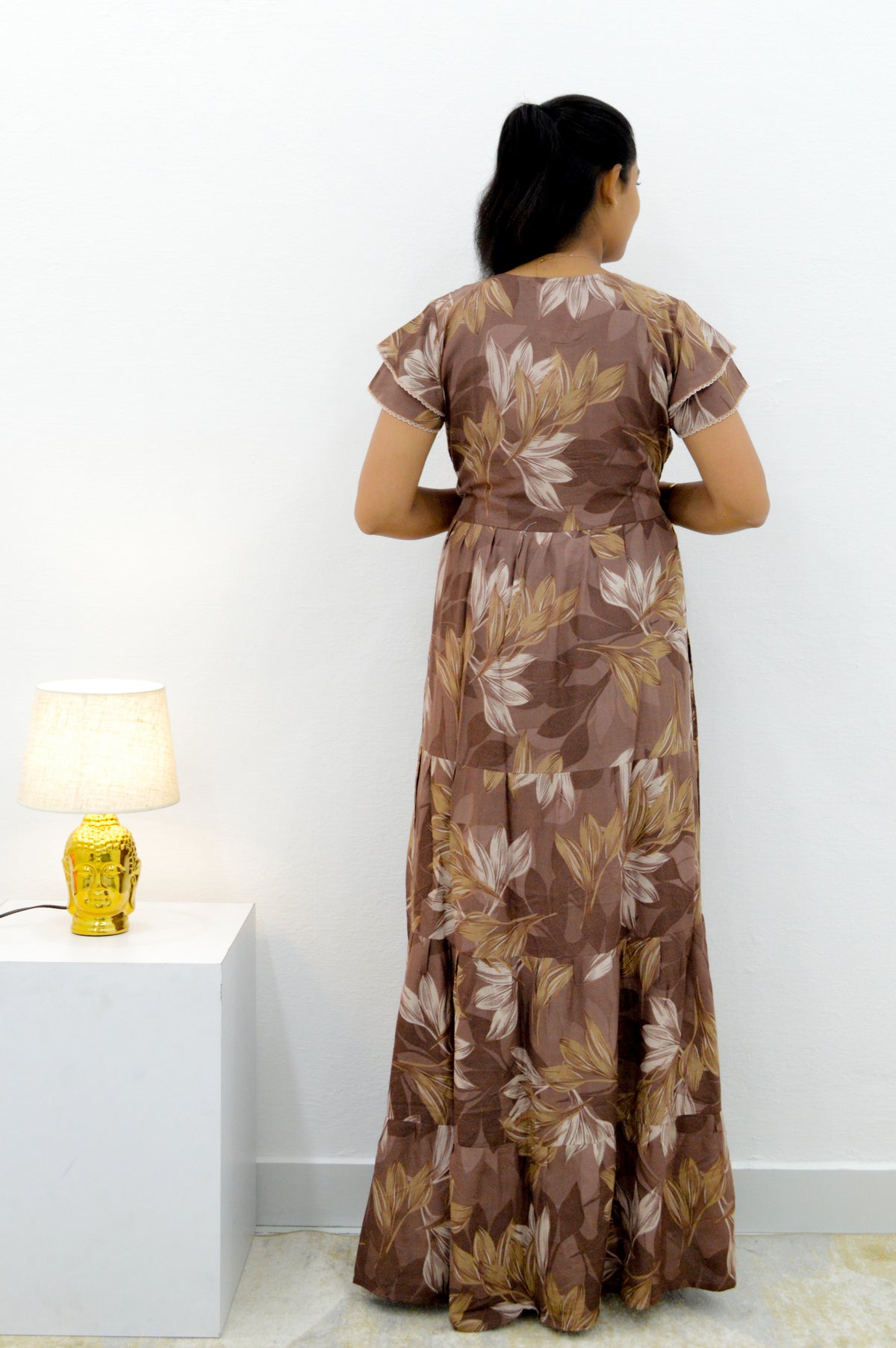 Stylish Arrivals Alpine Gathering Frock Model Night Gown's | Front Adjustable Gathering Style Rope Rope | Puff Sleeve | Trending Collection's for Stylish Women's (GFF)