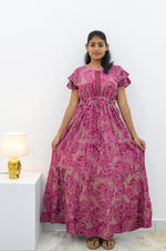 Stylish Arrivals Alpine Gathering Frock Model Night Gown's | Front Adjustable Gathering Style Rope Rope | Puff Sleeve | Trending Collection's for Stylish Women's (GFF)