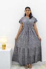 Stylish Arrivals Alpine Gathering Frock Model Night Gown's | Front Adjustable Gathering Style Rope Rope | Puff Sleeve | Trending Collection's for Stylish Women's (GFF)