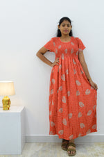 ALPINE Smocking Nighty | Beautiful Pleated Design | Side Pocket | Stylish Nighty for Trendy Women's | Your Perfect Nightwear Collection's (SAP)