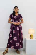 ALPINE Smocking Nighty | Beautiful Pleated Design | Side Pocket | Stylish Nighty for Trendy Women's | Your Perfect Nightwear Collection's (SAP)