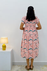 MANGAI Premium Rayon MAXI Frock Smocking Night Gown | Stretchable & Comfort Fit | Fancy Pleated Style with Side Pocket | Round Neck Nightwear for Stylish Women (SRM)