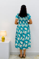 MANGAI Premium Rayon MAXI Frock Smocking Night Gown | Stretchable & Comfort Fit | Fancy Pleated Style with Side Pocket | Round Neck Nightwear for Stylish Women (SRM)