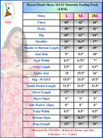 Maternity Arrivals Fancy Mom's Feeding Casual Maxi Wear | Long Elastic Frilled Sleeve | Vertical Feeding Zipper | Comports as Feeding Friendly & Casual wear Rayon MAXI Maternity Frock (ERM)