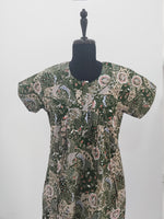 Regular Fit Cotton Printed Pleated Nighties