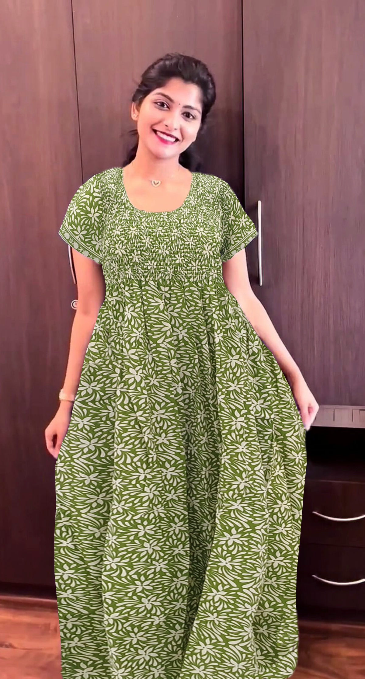 Soft Cotton Stretchable Smocking Nighties for Summer New Arrivals | Daily Comforts & Light Weighted Elastic Nighties | Pleated Style | Casual Daily wear Nightwear for Trendy Women's (SMC)