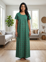 MANGAI New Regular Fit Cotton PrintedNighties - All Over Printed Stylish Nightwear for Stylish Women | Beautiful Nighties for Stylish Women's (ATR)