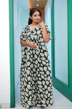 MANGAI Premium Cotton Printed Pleated Model Half Sleeve 3XL Size Nighties - Fancy Neck | With Side Pocket |Shrinkage Free Nighties | Trendy Collection's for Stylish Women's (3XL-SBS)