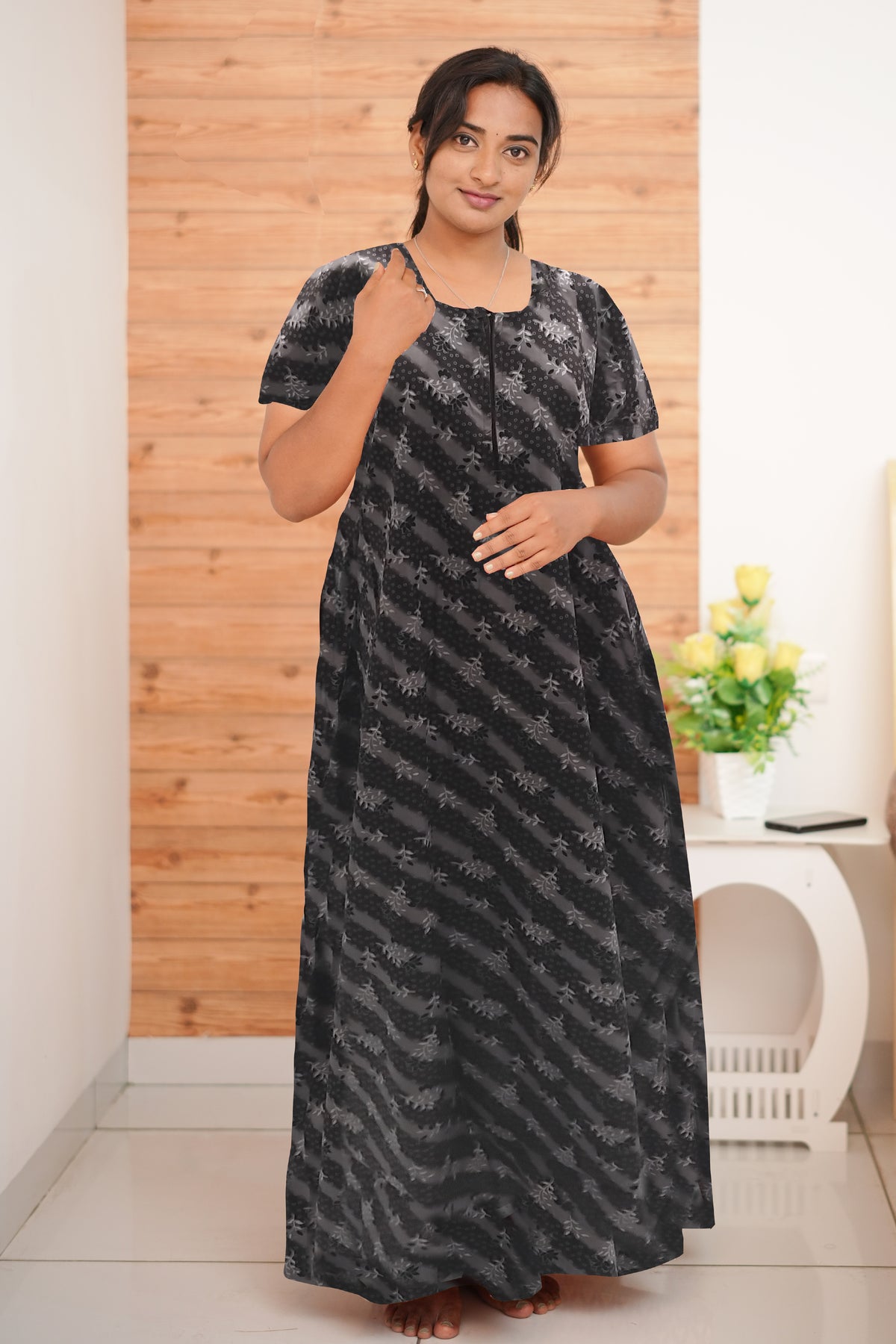 MANGAI Daily Wear Casual Comfort Fit Cotton Printed Nighties | Zipless Closed Model |Summer Arrival's for Trendy Women's (VNM)
