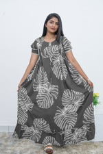 MANGAI Rayon Frock Nighties | Front Open Lengthy Zipper Comforts Feeding | Fancy Double Layered Sleeve's | Post & Pre Pregnancy's and Casual Wear | Side Pocket |Versatile Rayon Frock Night Gown's for Stylish Women's (RPW)