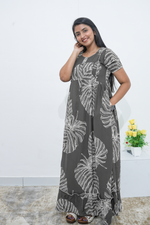MANGAI Rayon Frock Nighties | Front Open Lengthy Zipper Comforts Feeding | Fancy Double Layered Sleeve's | Post & Pre Pregnancy's and Casual Wear | Side Pocket |Versatile Rayon Frock Night Gown's for Stylish Women's (RPW)