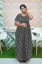 MANGAI New Regular Fit Cotton Printed Nighties - All Over Printed Stylish Nightwear for Stylish Women | Side Cut Pocket | Beautiful Nighties for Stylish Women's | Colorful Printed Cotton Nighties (MPL)