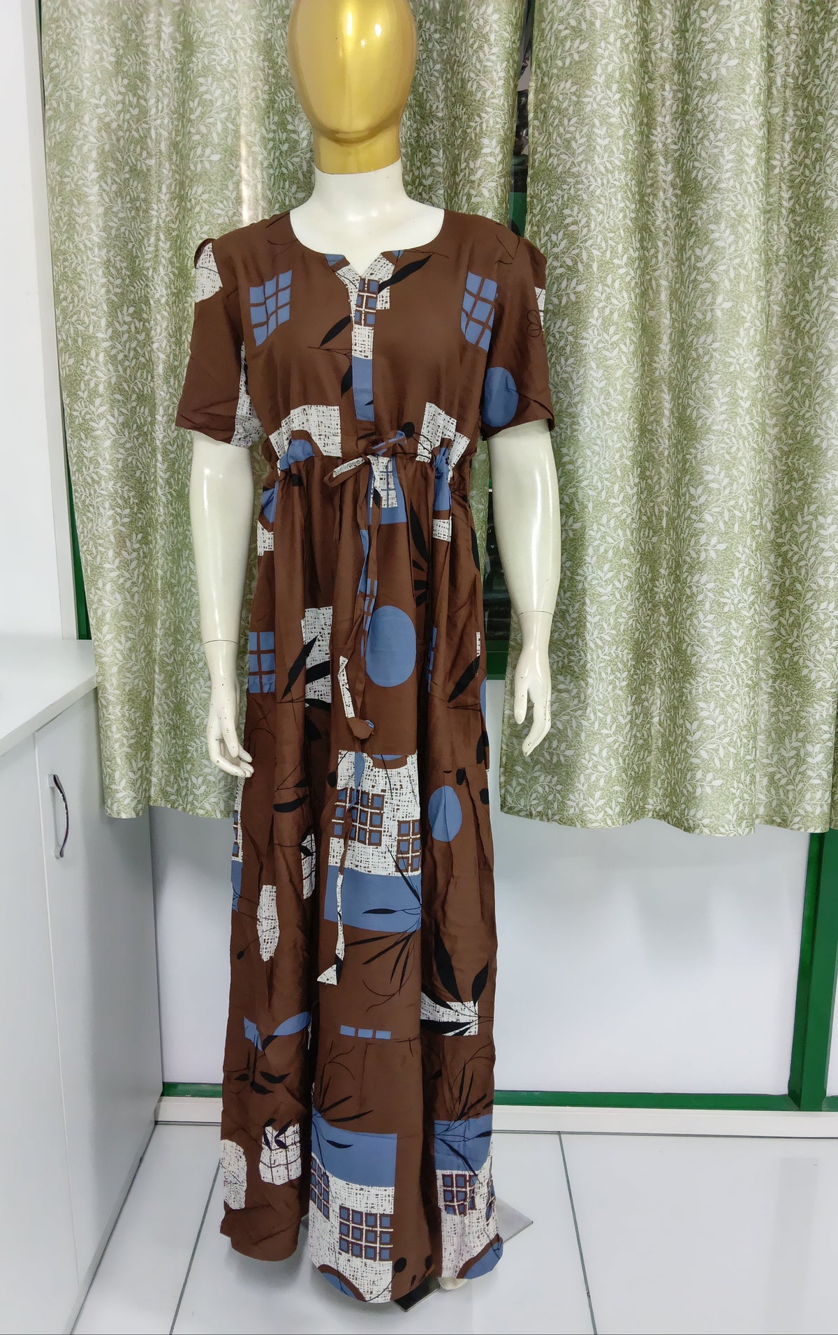 Stylish Arrivals Rayon Gathering Frock Model Night Gown's | Front Adjustable Gathering Style Rope Rope | Puff Sleeve | Trending Collection's for Stylish Women's (FKG)