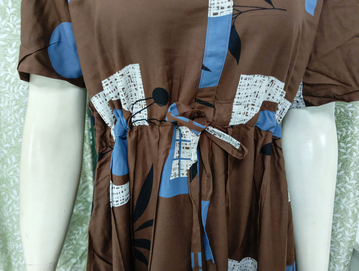 Stylish Arrivals Rayon Gathering Frock Model Night Gown's | Front Adjustable Gathering Style Rope Rope | Puff Sleeve | Trending Collection's for Stylish Women's (FKG)