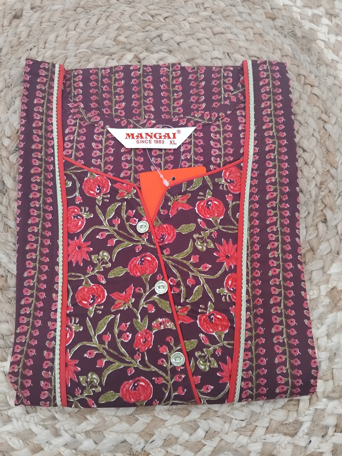 MANGAI Daily Wear Casual Comfort Fit Cotton Printed Nighties | Zipless Closed Model |Summer Arrival's for Trendy Women's (PPL COMBO)
