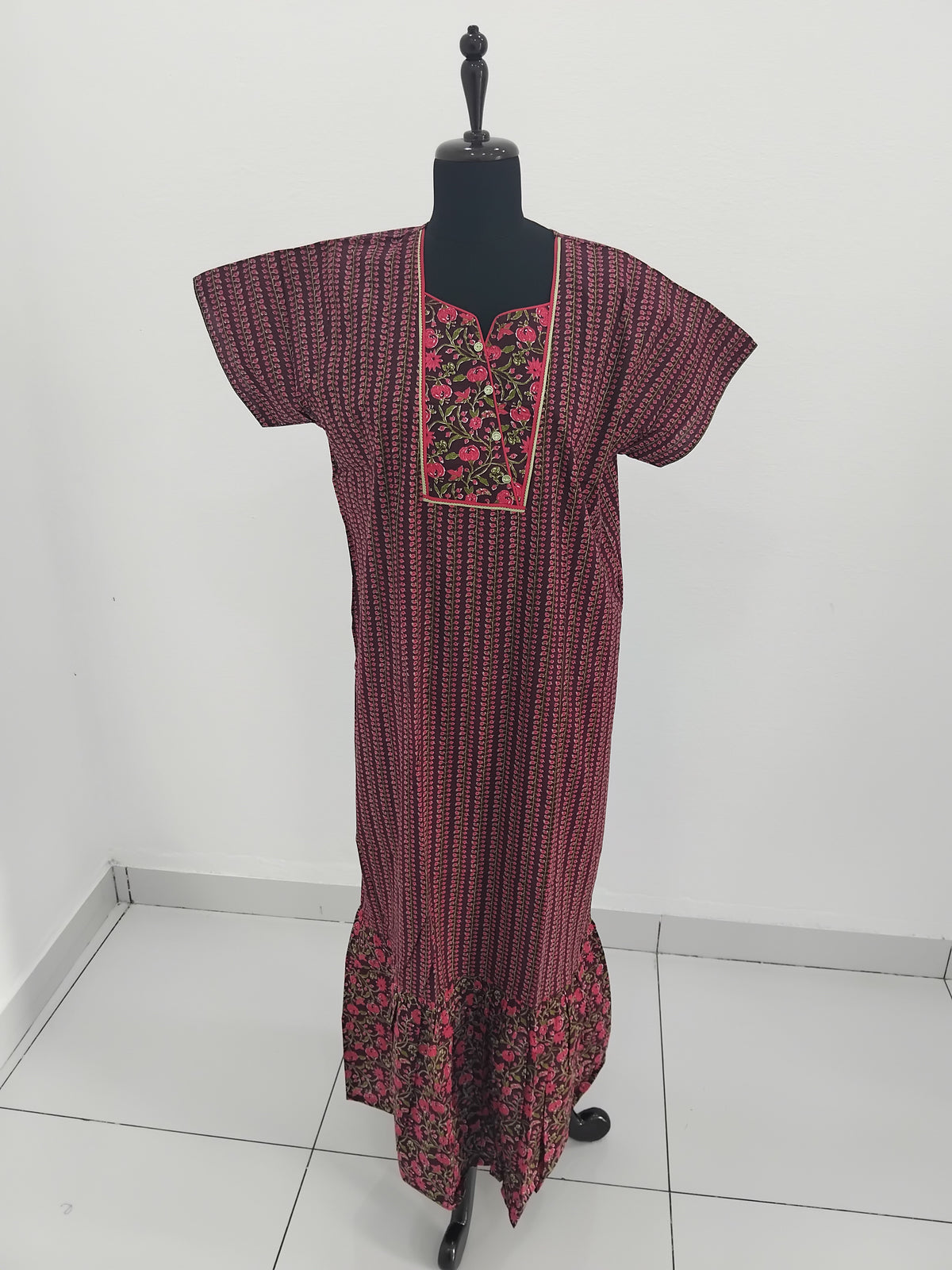 MANGAI Daily Wear Casual Comfort Fit Cotton Printed Nighties | Zipless Closed Model |Summer Arrival's for Trendy Women's (PPL COMBO)