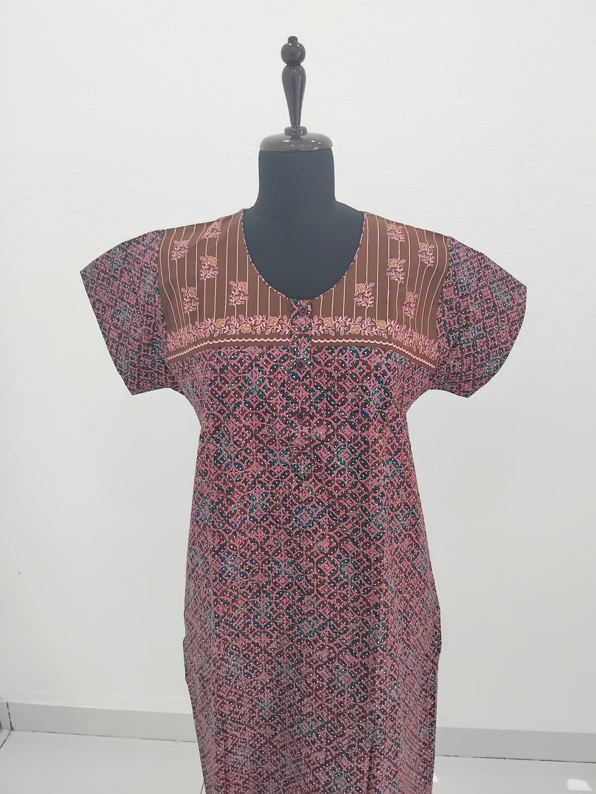 MANGAI Daily Wear Casual Comfort Fit Cotton Printed Nighties | Zipless Closed Model |Summer Arrival's for Trendy Women's (PPL COMBO)