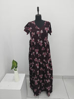 Stylish new FULL FROCK Model Nighties| Fancy Sleeves & Neck Pattern| Side Pocket with Back Tie Rope | Perfect Nightwear Trendy Women's (FRK)