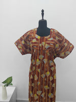 MANGAI Premium Cotton Printed Pleated Model Half Sleeve 3XL Size Nighties - Fancy Neck | With Side Pocket |Shrinkage Free Nighties | Trendy Collection's for Stylish Women's (3XL-SBS)