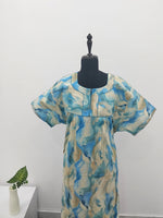 MANGAI Premium Cotton Printed Pleated Model Half Sleeve 3XL Size Nighties - Fancy Neck | With Side Pocket |Shrinkage Free Nighties | Trendy Collection's for Stylish Women's (3XL-SBS)