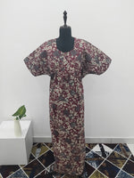 MANGAI Premium Cotton Printed Pleated Model Half Sleeve 3XL Size Nighties - Fancy Neck | With Side Pocket |Shrinkage Free Nighties | Trendy Collection's for Stylish Women's (3XL-SBS)