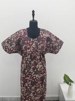 MANGAI Premium Cotton Printed Pleated Model Half Sleeve 3XL Size Nighties - Fancy Neck | With Side Pocket |Shrinkage Free Nighties | Trendy Collection's for Stylish Women's (3XL-SBS)