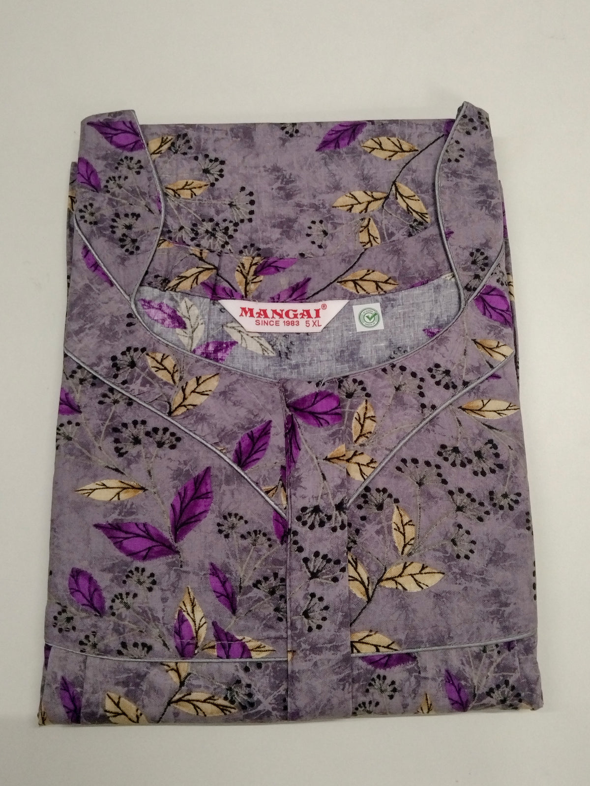 MANGAI Premium Cotton Printed Pleated Model Half Sleeve 5XL Size Nighties - Fancy Neck | With Side Pocket |Shrinkage Free Nighties | Trendy Collection's for Stylish Women's (5PZ)