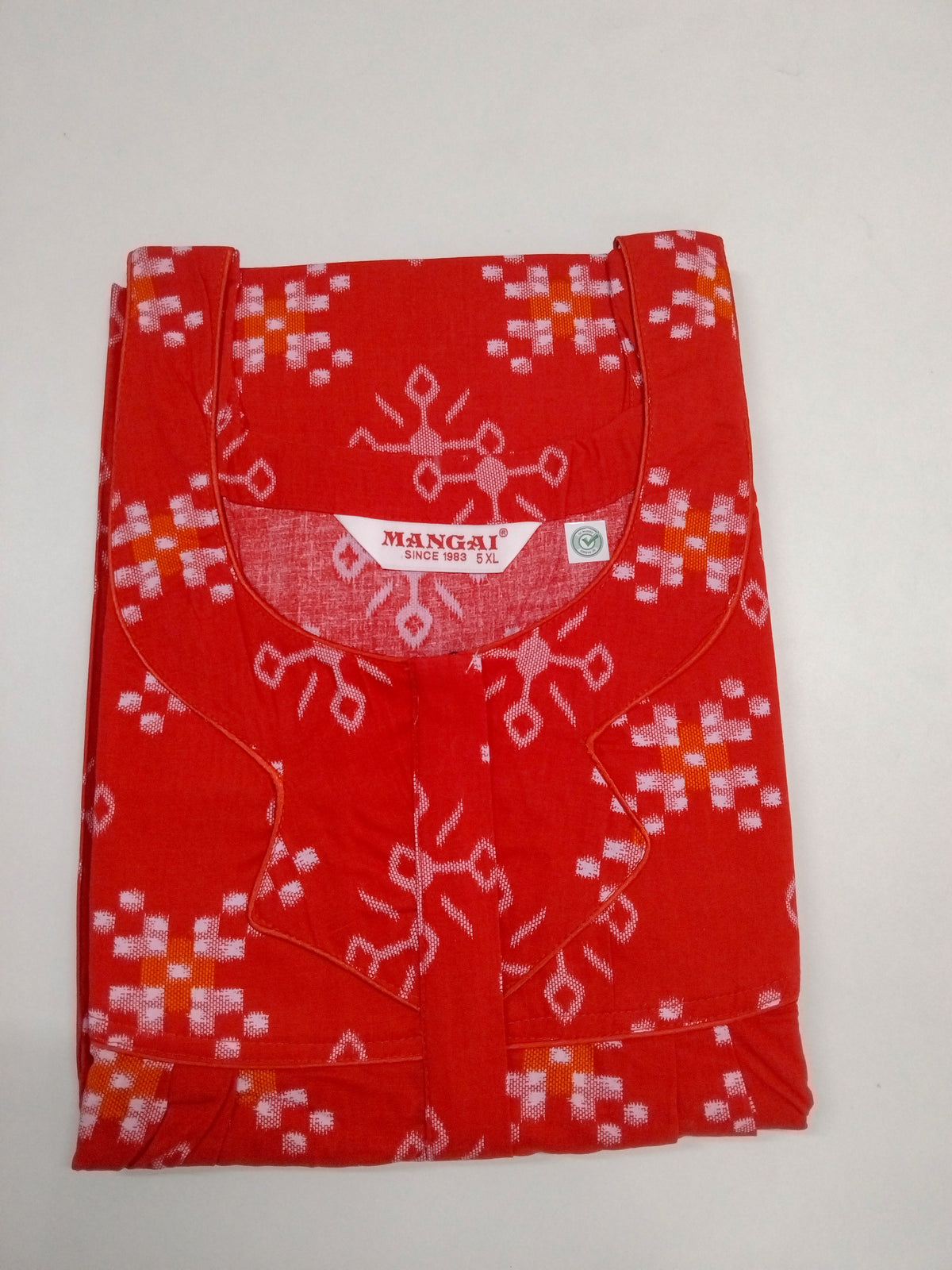 MANGAI Premium Cotton Printed Pleated Model Half Sleeve 5XL Size Nighties - Fancy Neck | With Side Pocket |Shrinkage Free Nighties | Trendy Collection's for Stylish Women's (5PZ)