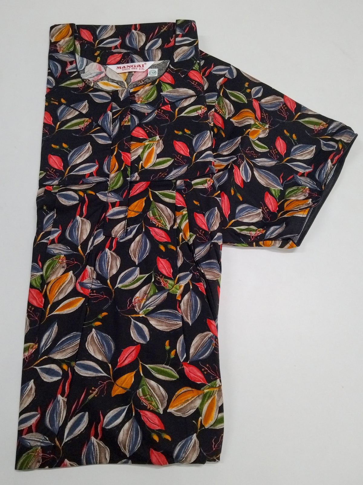 MANGAI Premium Cotton Printed Pleated Model Half Sleeve 4XL Size Nighties - Fancy Neck | With Side Pocket |Shrinkage Free Nighties | Trendy Collection's for Stylish Women's (4PZ)