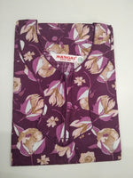 MANGAI Premium Cotton 60Inch Nighties - Fancy Neck | With Side Pocket | Shrinkage Free Nighties | Stylish Collection's for Trendy Women's - (60IN-FFN)