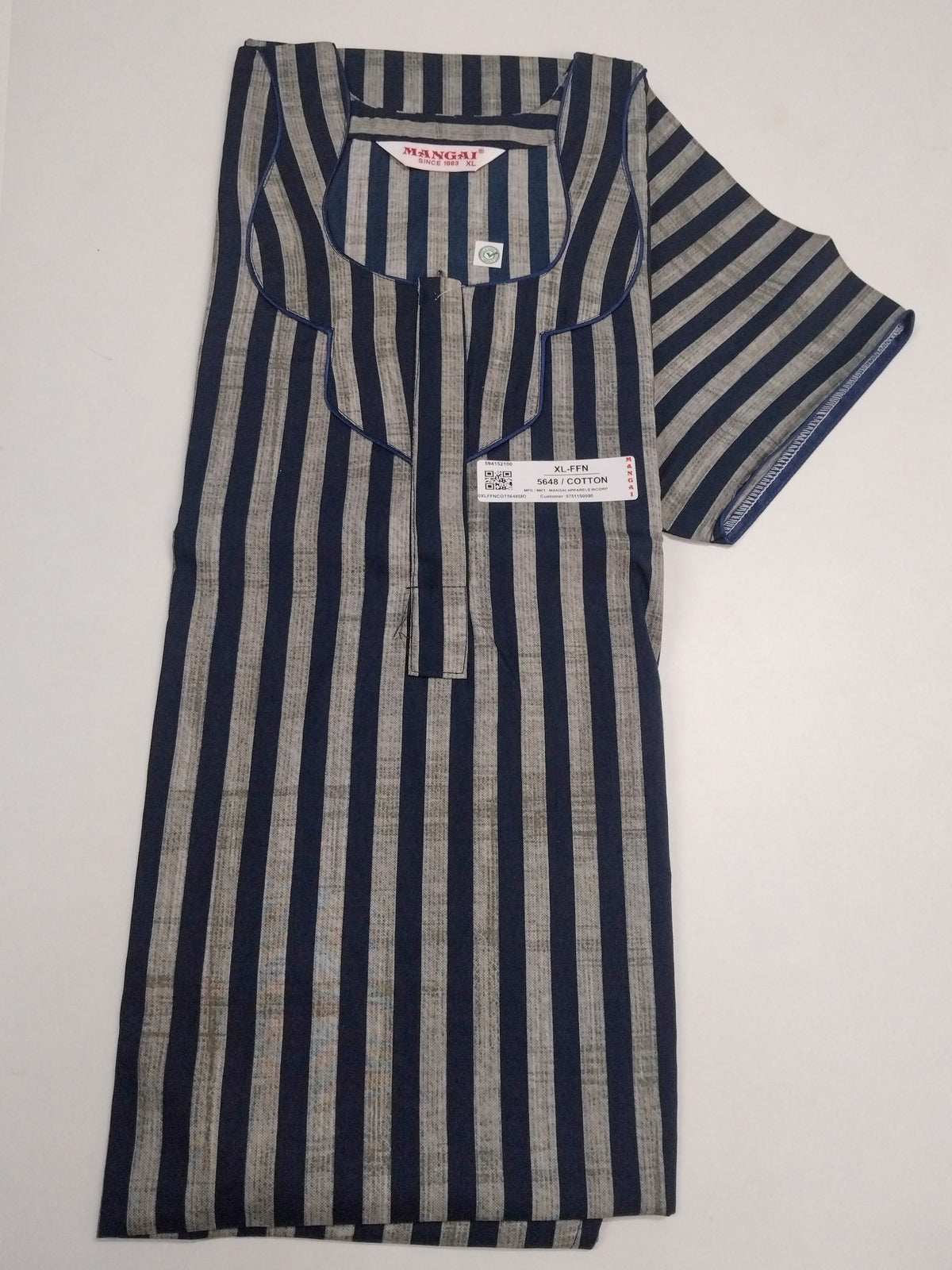 MANGAI Premium Cotton 60Inch Nighties - Fancy Neck | With Side Pocket | Shrinkage Free Nighties | Stylish Collection's for Trendy Women's - (60IN-FFN)