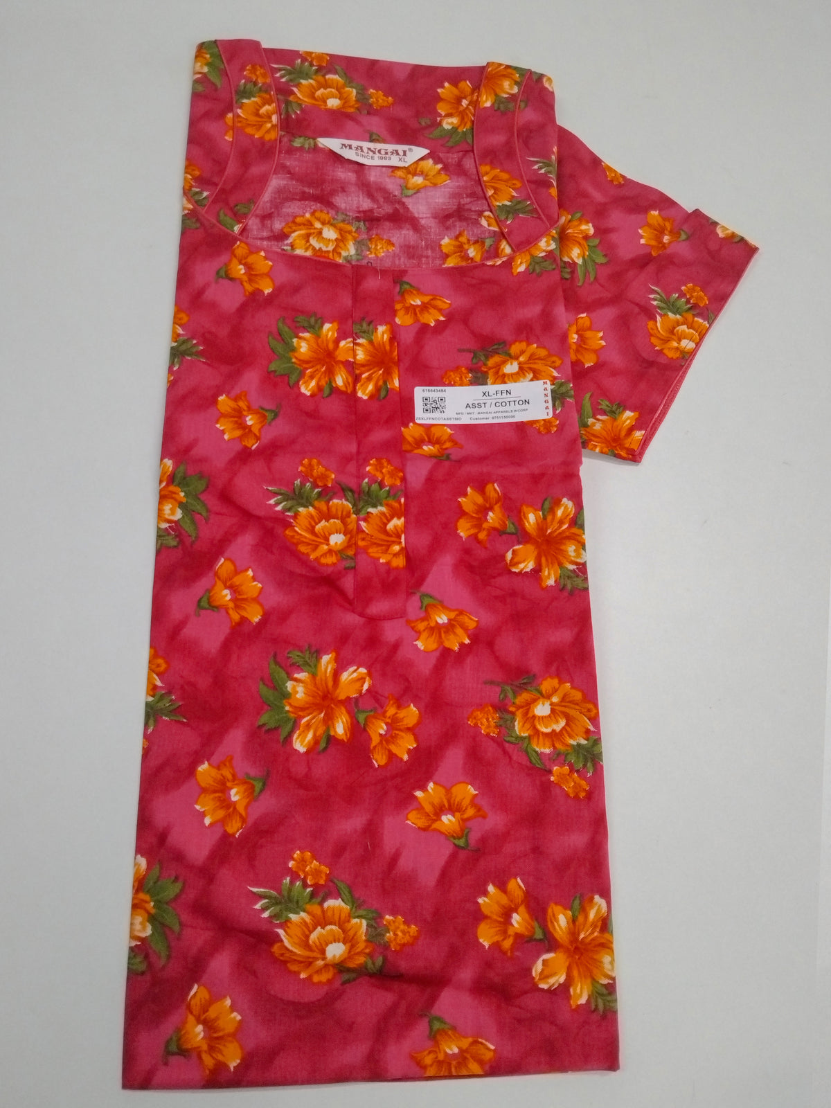 MANGAI Premium Cotton 60Inch Nighties - Fancy Neck | With Side Pocket | Shrinkage Free Nighties | Stylish Collection's for Trendy Women's - (60IN-FFN)