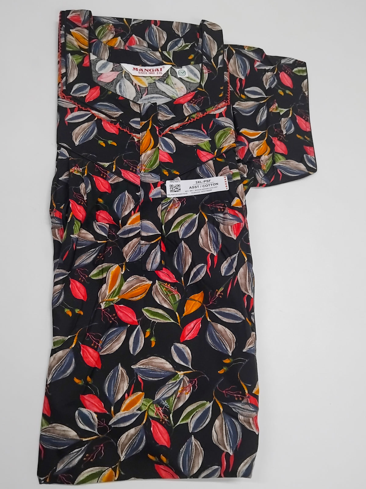 MANGAI Cotton Straight Zip Feeding Nighty |Post Pregnancy | Comfort and Style | Pleated Model | Soft Cotton Feeding Nighties (PSF)