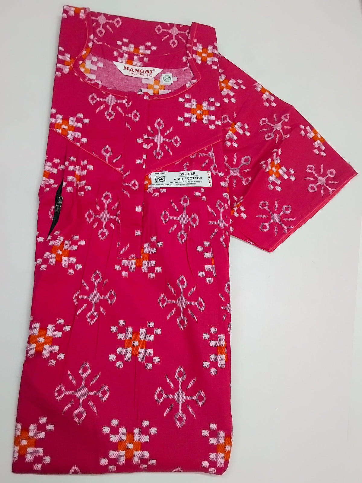 MANGAI Cotton Straight Zip Feeding Nighty |Post Pregnancy | Comfort and Style | Pleated Model | Soft Cotton Feeding Nighties (PSF)