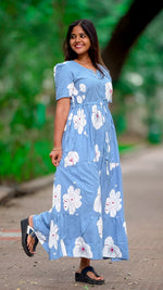 Stylish Arrivals Rayon Gathering Frock Model Night Gown's | Front Adjustable Gathering Style Rope Rope | Puff Sleeve | Trending Collection's for Stylish Women's (FKG)