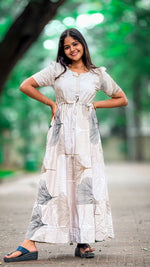 Stylish Arrivals Rayon Gathering Frock Model Night Gown's | Front Adjustable Gathering Style Rope Rope | Puff Sleeve | Trending Collection's for Stylish Women's (FKG)