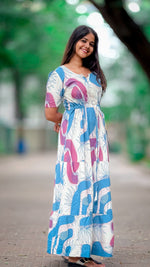 Stylish Arrivals Rayon Gathering Frock Model Night Gown's | Front Adjustable Gathering Style Rope Rope | Puff Sleeve | Trending Collection's for Stylish Women's (FKG)