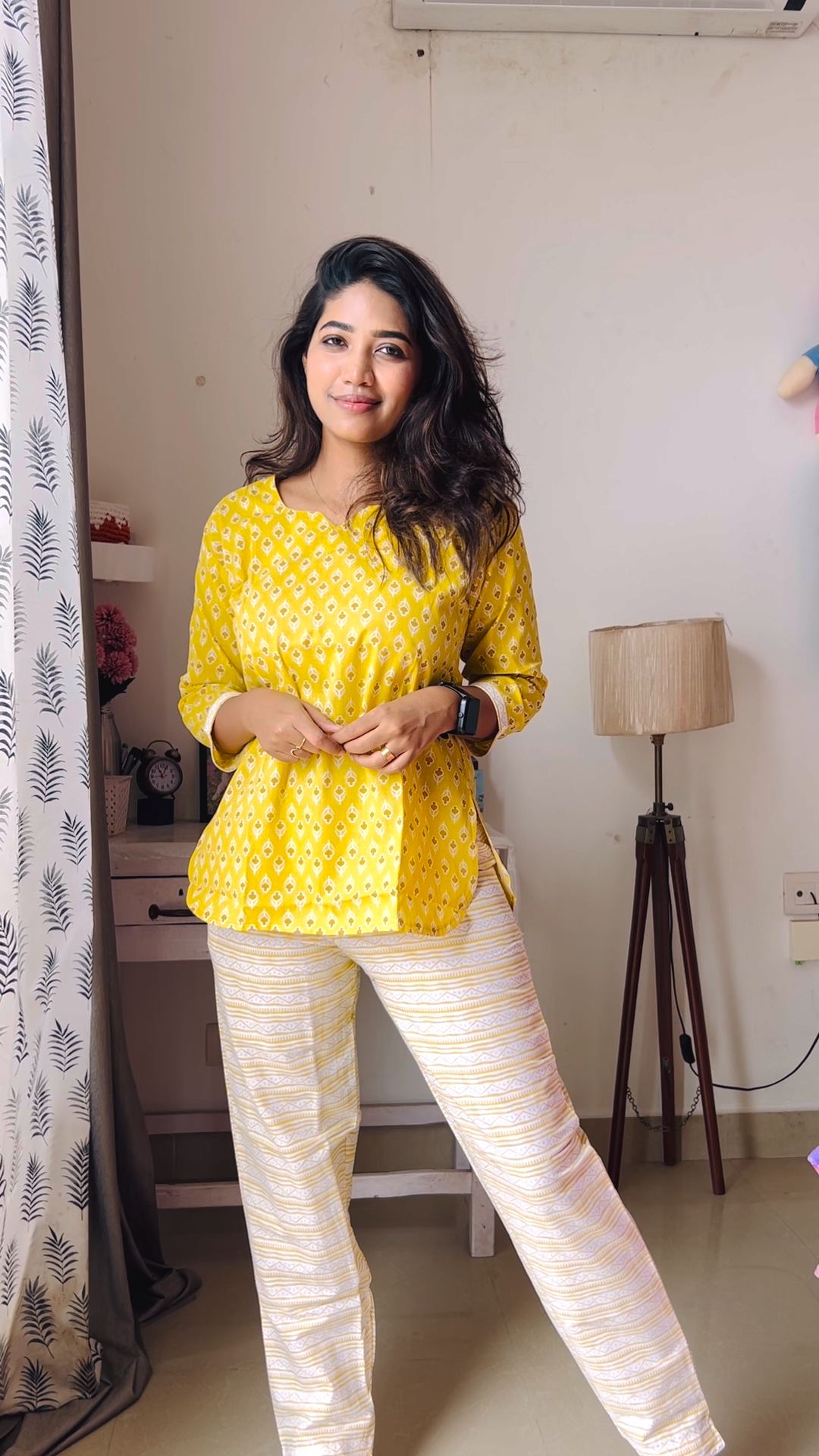 MANGAI Premium Cotton Printed Cambric Night Suits | Stylish Print's All Over | Top & Bottom Set | 3/4 Sleeve | Trendy Night Suits for Stylish Women's (CMNS)